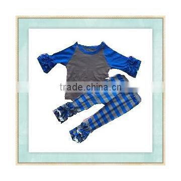 Factory price sales wholesale new design kids clothes girls and boys boutique stripe outfits