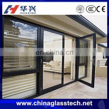 CE certificate vertical hinged noiseproof insulating glass pivot doors
