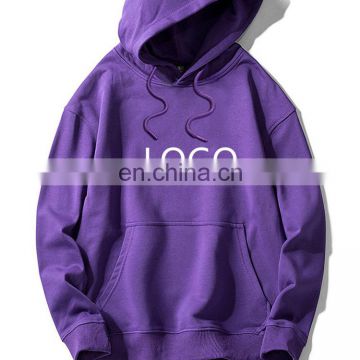High quality custom logo oversized cotton terry blank plain white purple colors mens sweatshirt hoodies