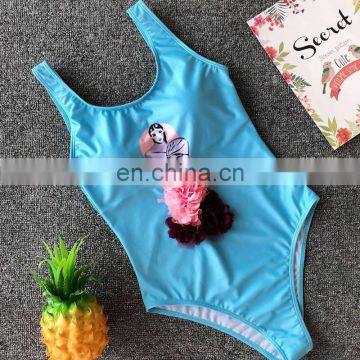 Sexy Princess Cartoon One Piece Swimsuit Push Up Padded Retro Swimwear 2019 Women High cut Monokini Beachwear Bodysuit Bathing