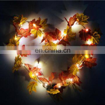 Home decoration fall maple leaves leaf fairy string garland light lamp Autumn Leaf lamp 2M