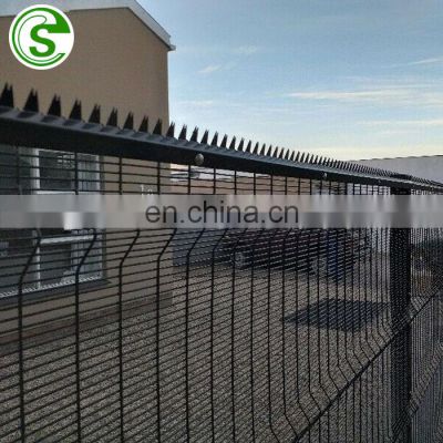Boundary wall security system vandal resistant black metal security 358 mesh fence