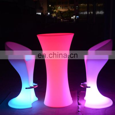 Chinese restaurant tables and chairs /Led PE Light Up Chair for Restaurant Discotheque Pub Used Glowing Bar Table