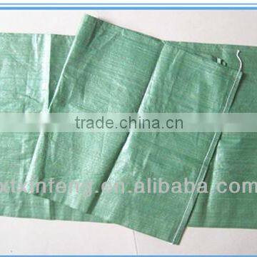china manufacture green color 100% recycled materail pp woven bag for packing 50kg garbage