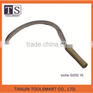 high quality farm cutting tool hand grass sickle with wooden handle