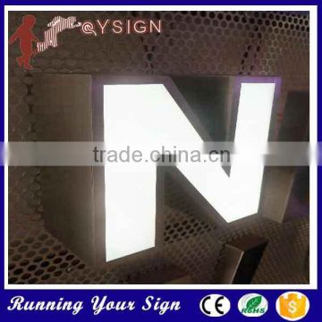 Friendly led mirror stainless steel letters signboard