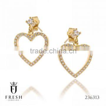 Fashion Gold Plated Earring - 236313 , Wholesale Gold Plated Jewellery, Gold Plated Jewellery Manufacturer, CZ Cubic Zircon AAA