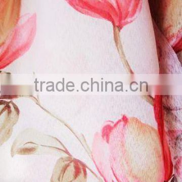 Factory Wholesale Home Textile Polyester tulip Printed Curtain Fabric