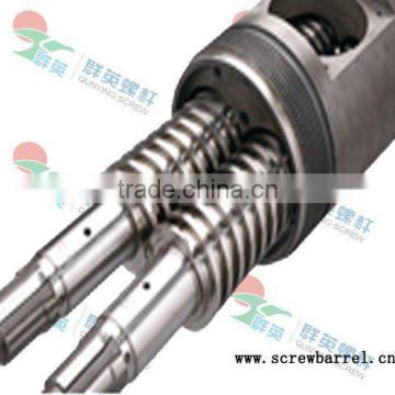 parallel co-rotating twin screw extruder screw and barrel