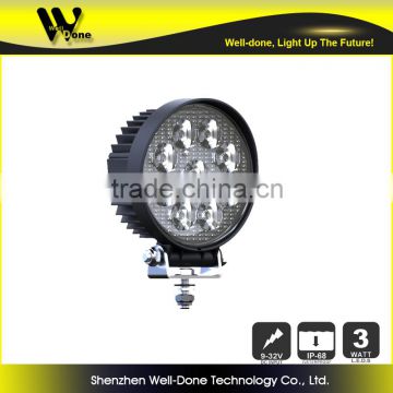 Round shape 27w spot lights led for vehicle motorcycle