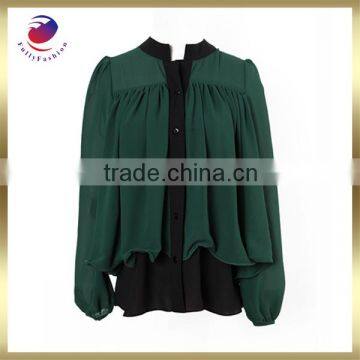 green women's chiffon blouse