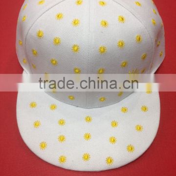 white baseball cap with full moon embroidery