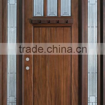 craftsman wood entry door with sidelite
