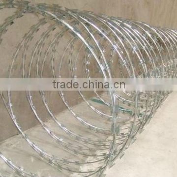 ISO9001:2008 galvanized barbed razor wire in China