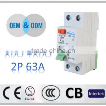 IEC61008 Standard 6KA circuit breaker 1+N rccb
