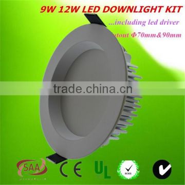 dimmable led downlight Epistar led,down light CE ROHS SAA C-Tick EMC IP44 or bathroom square led downlight
