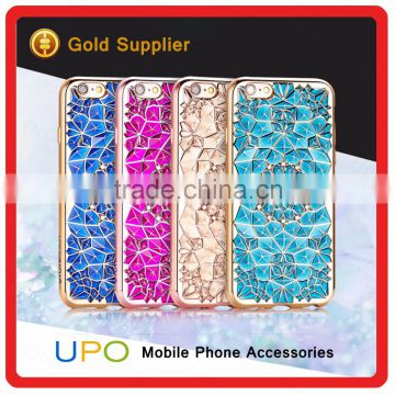 [UPO] Luxury Sunflowers Diamond Rhinestone Electroplate Mobile Phone soft gel TPU Case for iPhone 5s 6s plus