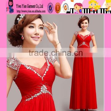 Wholesale Fashion Design Red Sexy Formal Beaded Evening Dress High Quality Sleeveless Red Sexy Formal Beaded Evening Dress