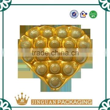 Customized round heart compartment blister packaging tray for chocolate
