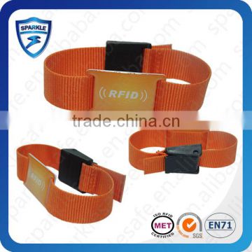 HF RFID nylon wristband access control with different chip