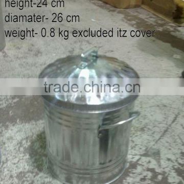 Galvanized Mini Trash can with cover, galvanized trash can, mini trash can