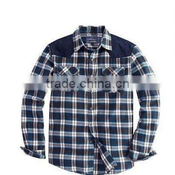 new style splicing case grain corduroy long sleeve casual shirts for men