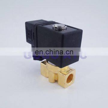 GOGO 2 way Brass water solenoid valve 0 pressure start G1/8" 220V AC 24V DC 0-40/20/15/10bar normal close PU with plug type NBR