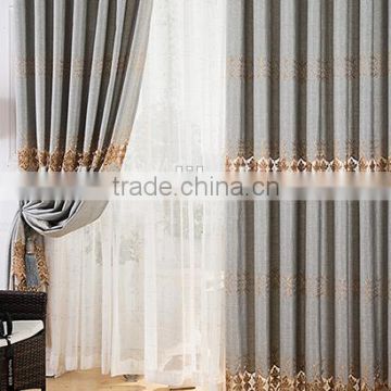 polyester jacquard finished cheap window curtains with iron rings and curtain rod
