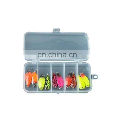 Wholesale high quality metal spoon fishing lure set Pesca Artificial Bait 10pcs with box
