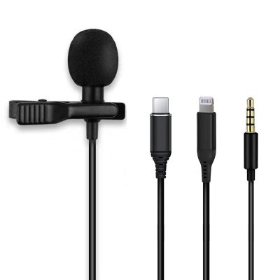 Lapel Lavalier Condenser Microphone clip on microphone for smartphones Compatible with iPhone and Android Smartphones