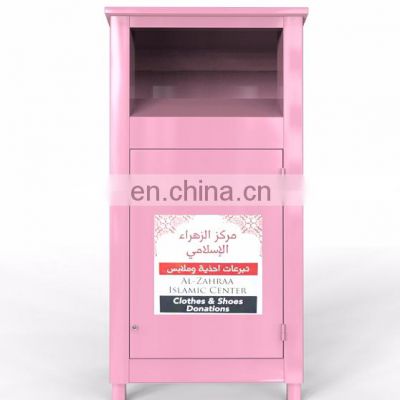 Galvanized Bin Storage Containers Clothing Recycle Bin Clothes Donation Box Clothes Storage Box