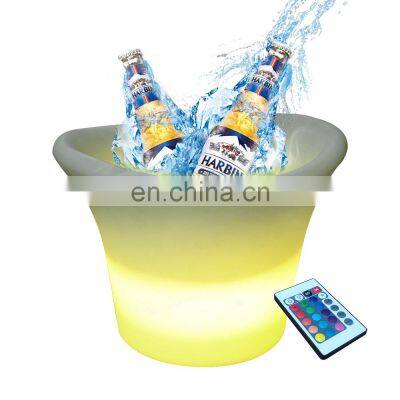Cheap Portable Factory Direct Custom Wine cooler 16 Color Changes 5L Round Beer Plastic Ice Bucket