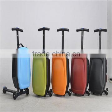 plastic suitcase with aluminum scooter suitcase