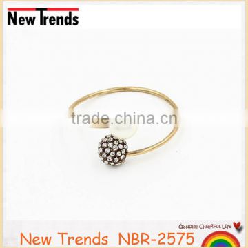 Rhinestone zinc alloy gold plating women jewelry bracelets with pearl