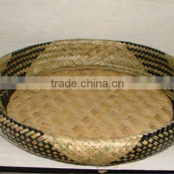 Bamboo double wall tray with black line