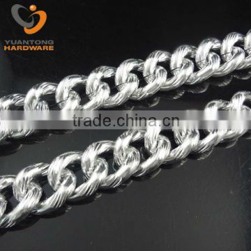 silver color 5mm thick curb chain with straight line