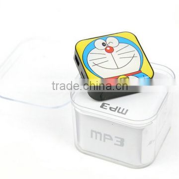Mini cute cartoon player style square mp3 for girls boys