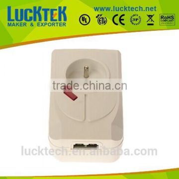 NF French type power socket adaptor with RJ11 telephone port