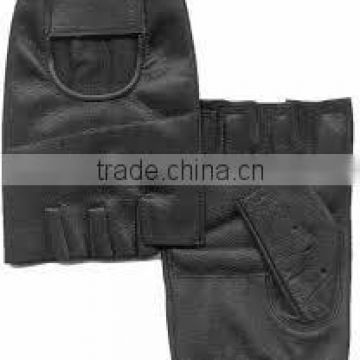 Black Leather Weightlifting gloves