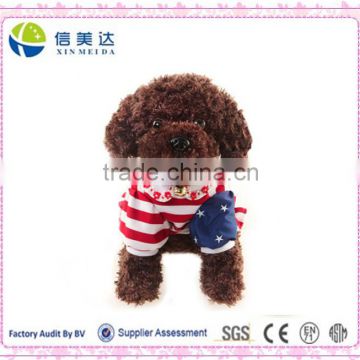 Lovely American Flag Cotton Clothes Dark Brown Teddy Dog