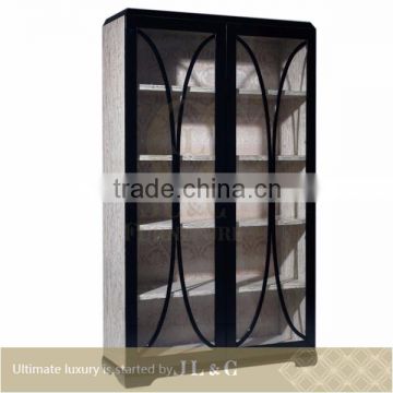Luxury Solid Wood Cabinet Luxury Classic Furniture-JH02-02 Wine Display cabinet- JL&C Furniture
