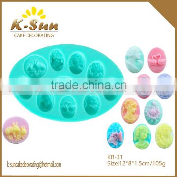 K-sun silicone chocolate mold cameo fondant decorations tools