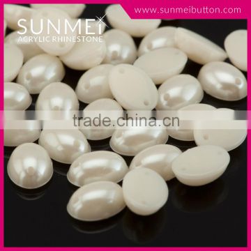 Fancy Oval Shape Faux Pearl Beads for Decorating