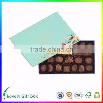 Premium Two layers neat handcraft custom logo stamping chocolate box wholesale