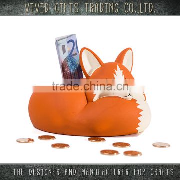 wholesale ceramic fox shape money boxes for home decoration