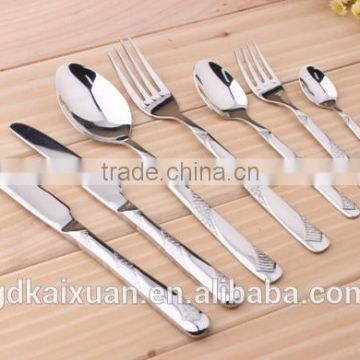 High Grade Stainless Steel Cutlery set with Embossed handle KX-S167