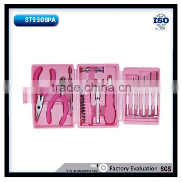 26pcs Pink Case Package Hand Tool Set, Precision Screwdriver, Pliers, Bit Set
