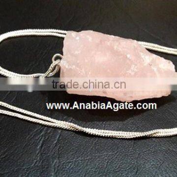 Rose Quartz Raw Pendant : Agate Raw pendants : Wholesale gemstone pendants from india