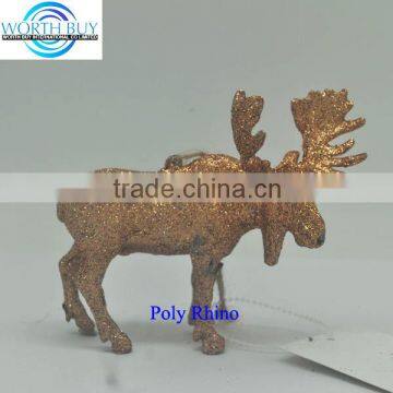 Vintage bronze artificial Christmas rhino ornaments wholesale from Shenzhen factory