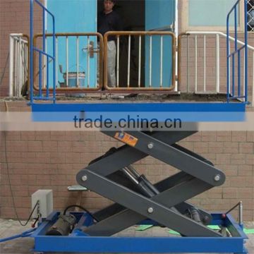 cargo indoor scissor lift table/hydraulic stationary scissor lift